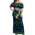 Merry Christmas New Zealand Off Shoulder Maxi Dress Xmas Travel Map - Aussie Hoodie