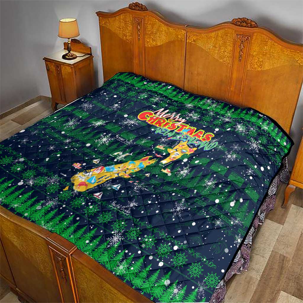 Merry Christmas New Zealand Quilt Xmas Travel Map - Aussie Hoodie