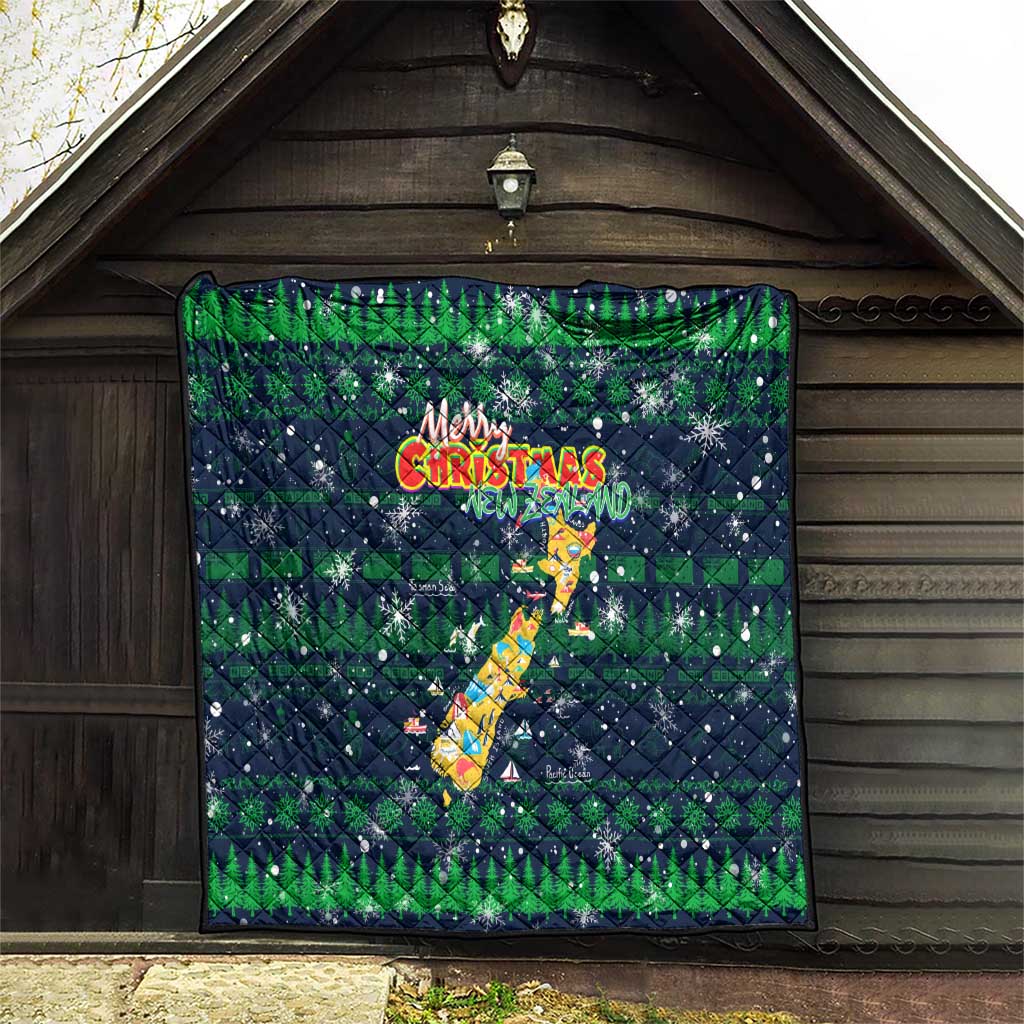 Merry Christmas New Zealand Quilt Xmas Travel Map - Aussie Hoodie
