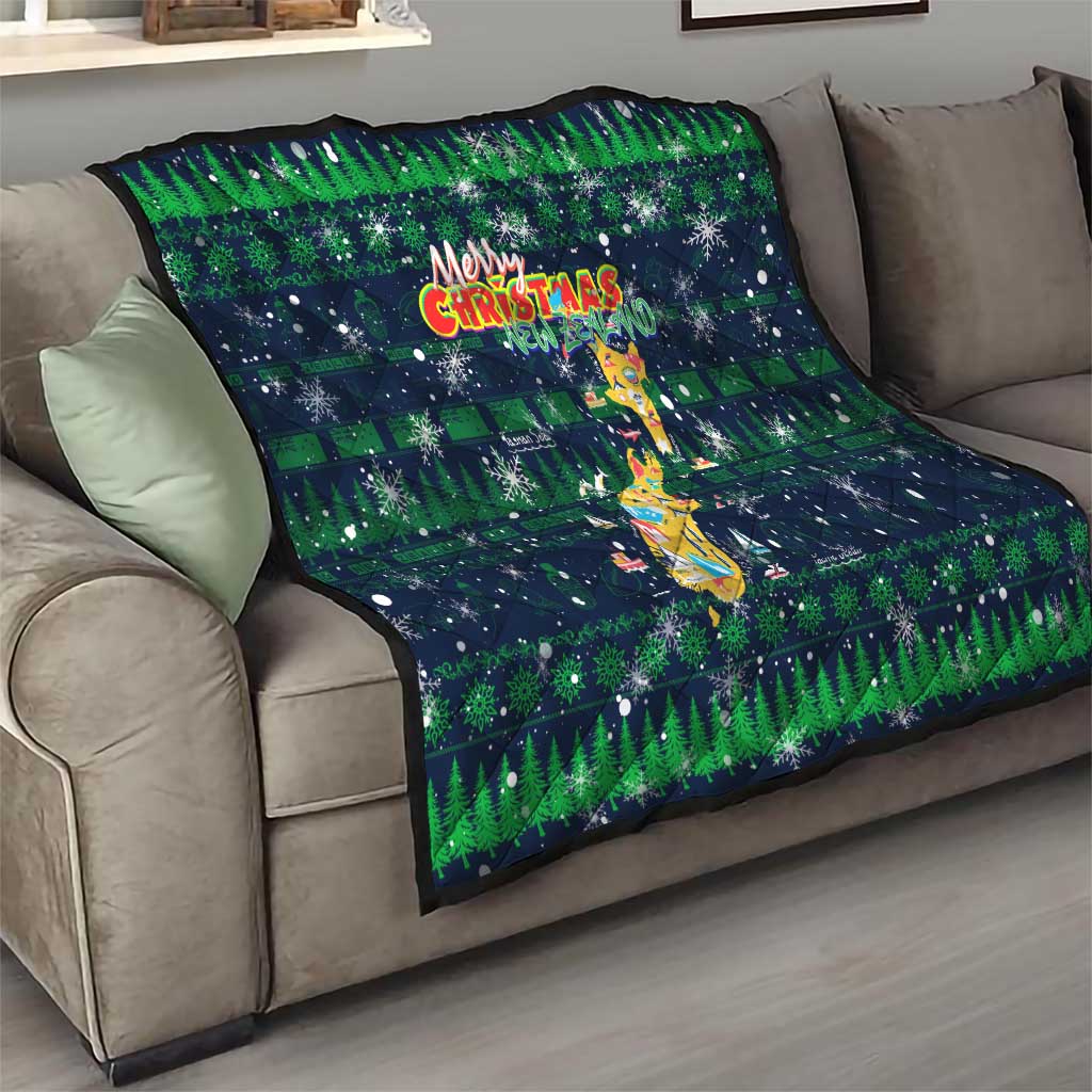 Merry Christmas New Zealand Quilt Xmas Travel Map - Aussie Hoodie