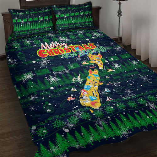 Merry Christmas New Zealand Quilt Bed Set Xmas Travel Map - Aussie Hoodie