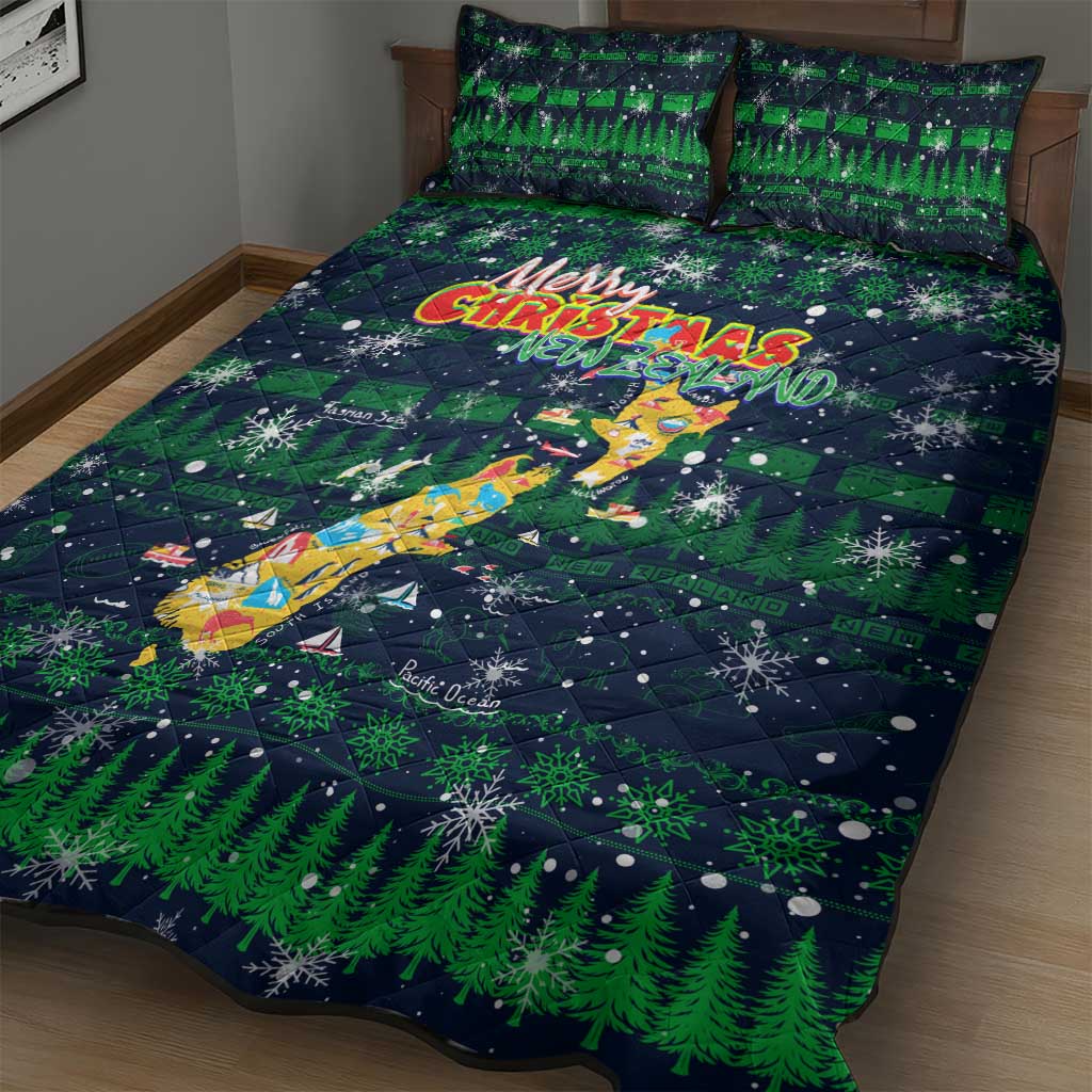 Merry Christmas New Zealand Quilt Bed Set Xmas Travel Map - Aussie Hoodie