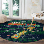 Merry Christmas New Zealand Round Carpet Xmas Travel Map - Aussie Hoodie