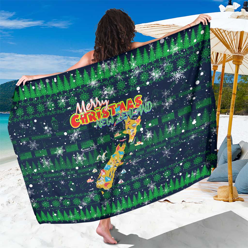 Merry Christmas New Zealand Sarong Xmas Travel Map - Aussie Hoodie