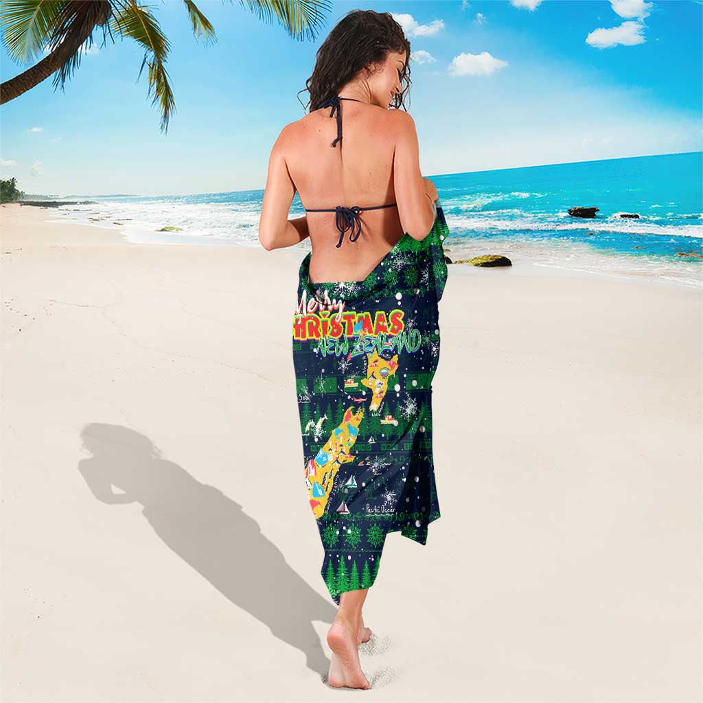 Merry Christmas New Zealand Sarong Xmas Travel Map - Aussie Hoodie