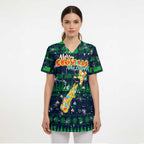 Merry Christmas New Zealand Scrub Top Xmas Travel Map - Aussie Hoodie