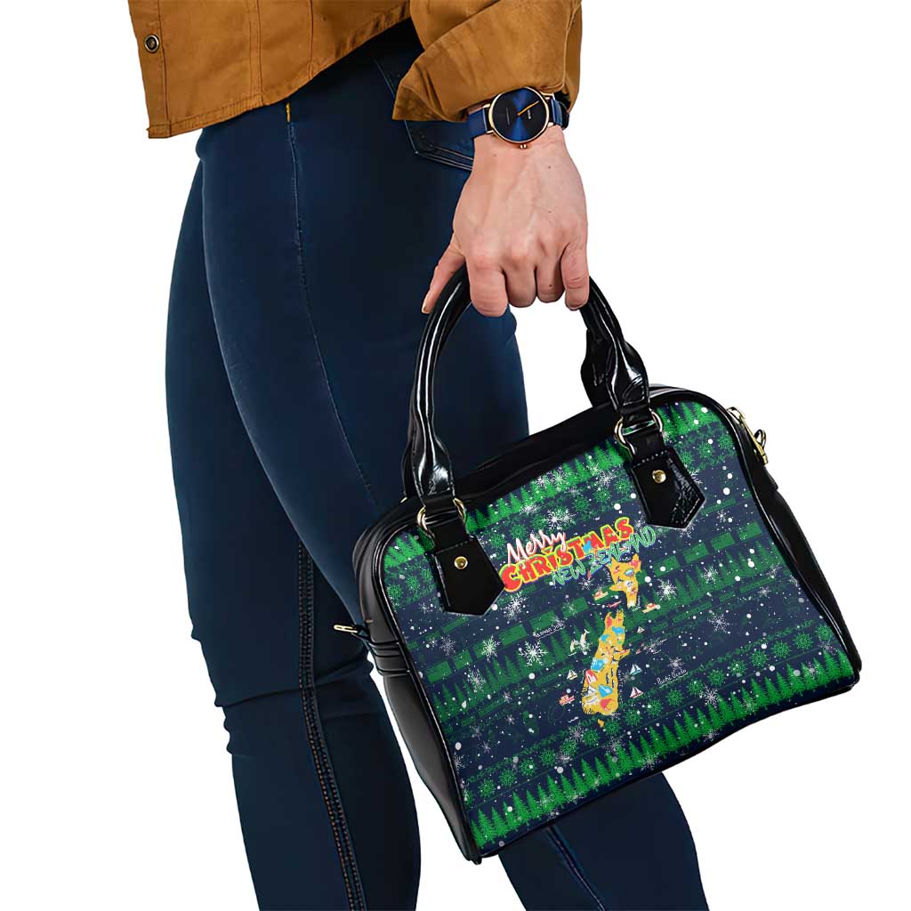 Merry Christmas New Zealand Shoulder Handbag Xmas Travel Map - Aussie Hoodie
