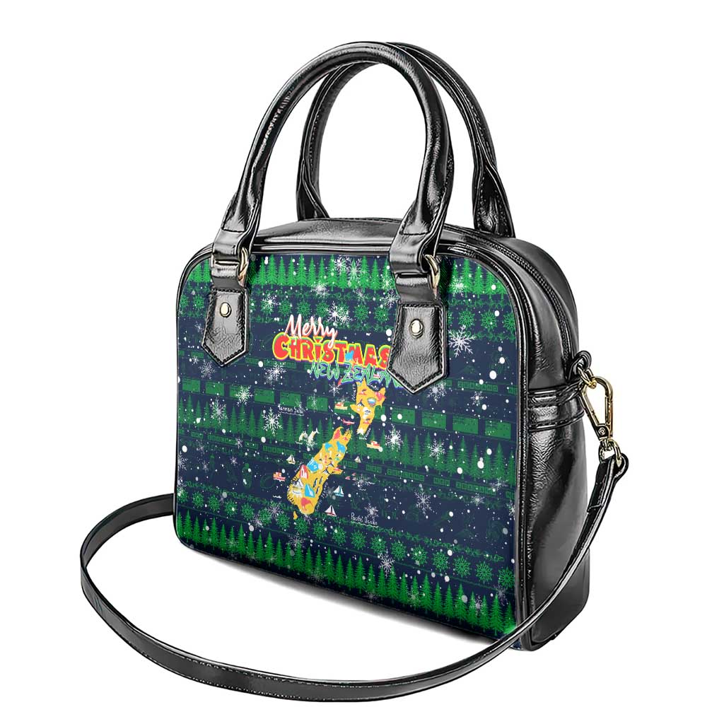Merry Christmas New Zealand Shoulder Handbag Xmas Travel Map - Aussie Hoodie
