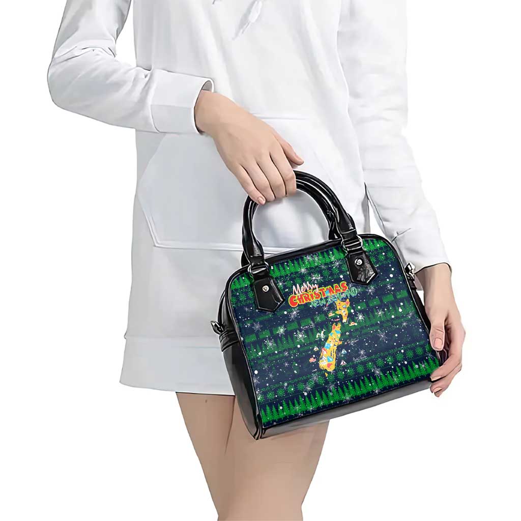 Merry Christmas New Zealand Shoulder Handbag Xmas Travel Map - Aussie Hoodie