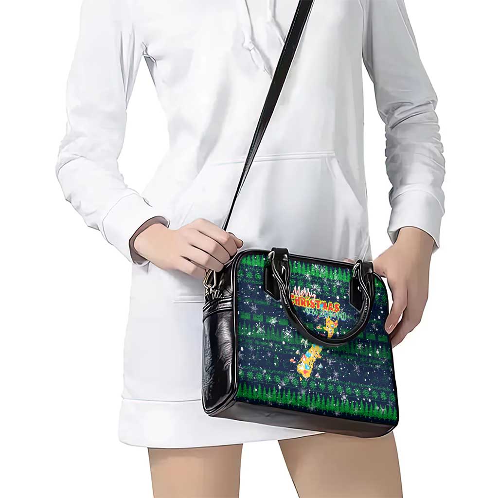 Merry Christmas New Zealand Shoulder Handbag Xmas Travel Map - Aussie Hoodie