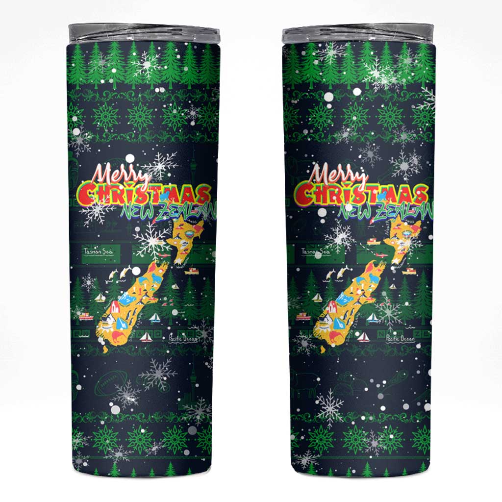 Merry Christmas New Zealand Skinny Tumbler Xmas Travel Map - Aussie Hoodie