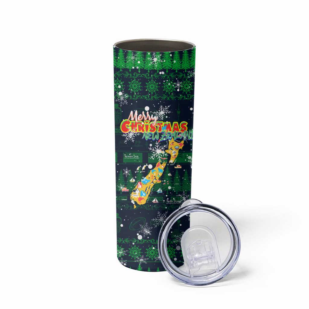 Merry Christmas New Zealand Skinny Tumbler Xmas Travel Map - Aussie Hoodie