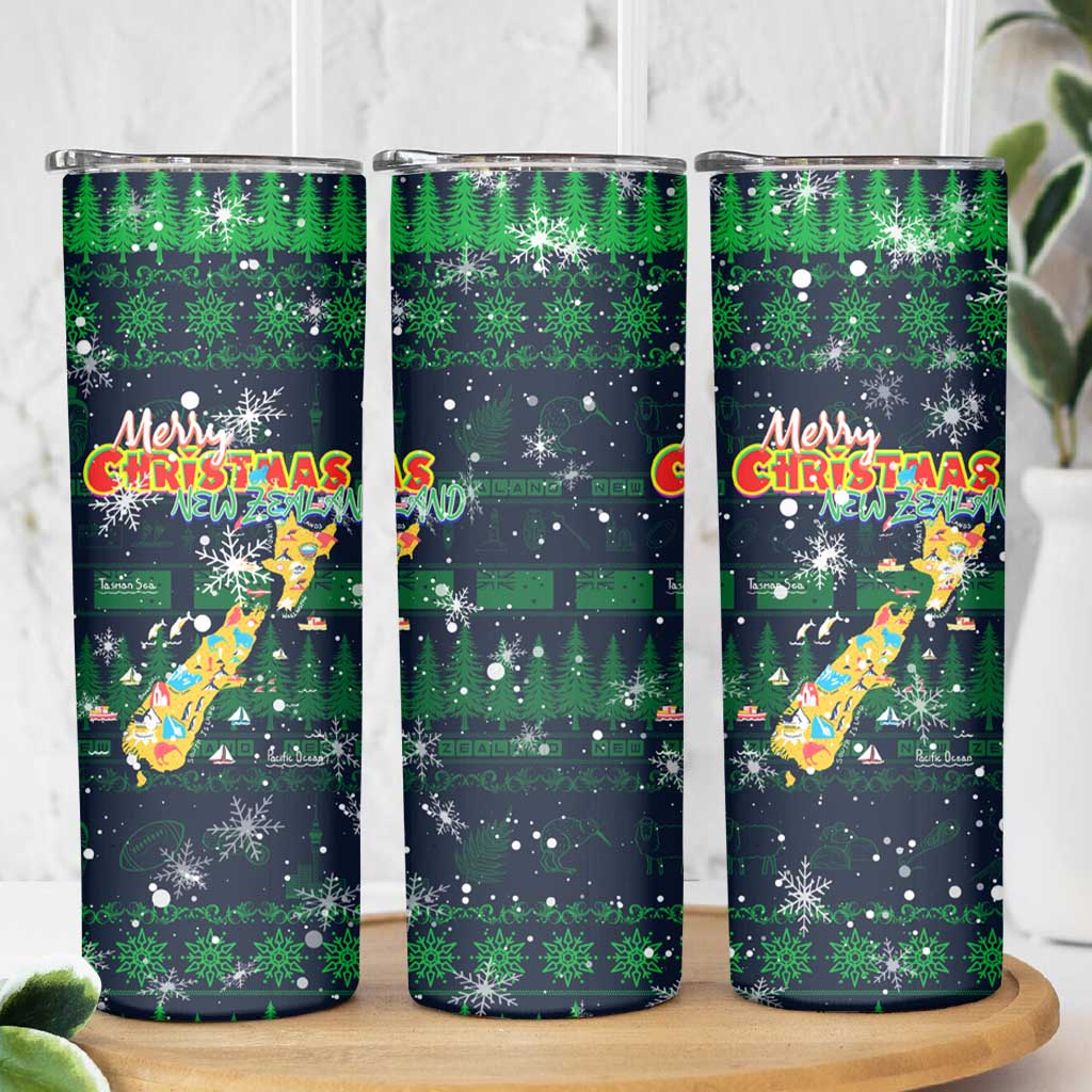 Merry Christmas New Zealand Skinny Tumbler Xmas Travel Map - Aussie Hoodie