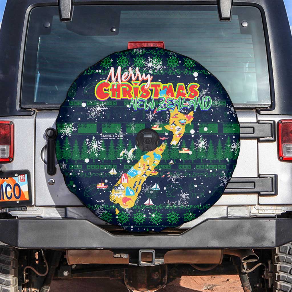 Merry Christmas New Zealand Spare Tire Cover Xmas Travel Map - Aussie Hoodie