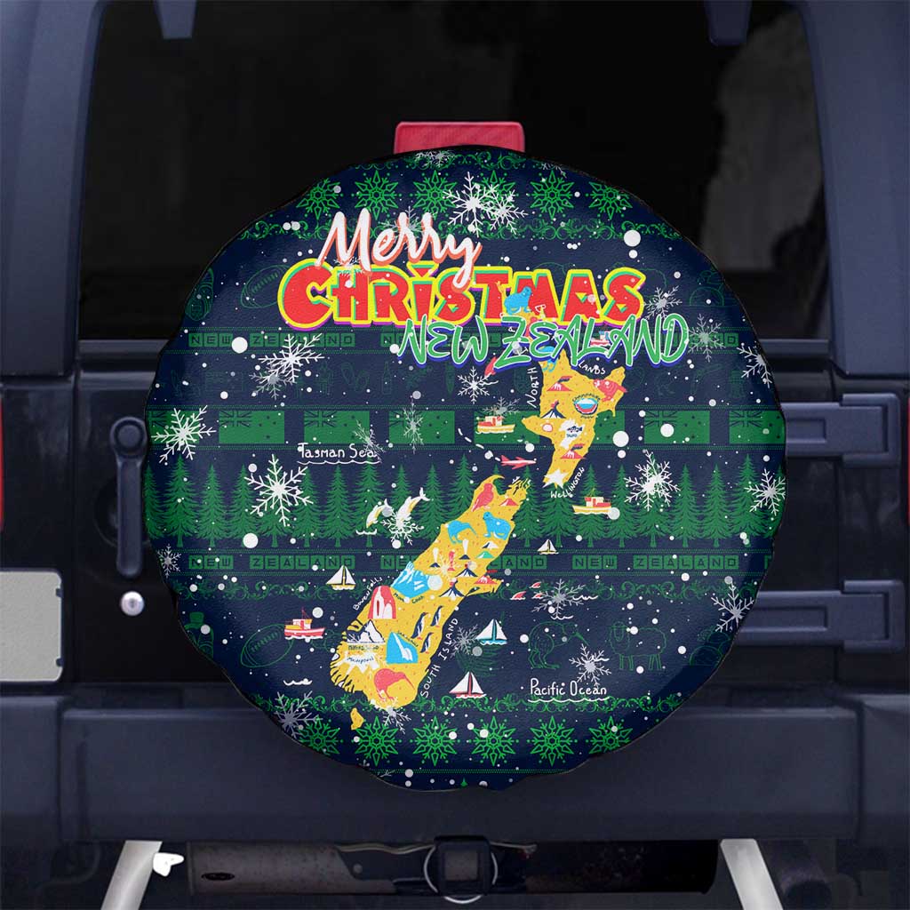 Merry Christmas New Zealand Spare Tire Cover Xmas Travel Map - Aussie Hoodie