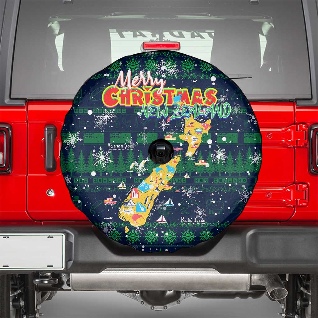Merry Christmas New Zealand Spare Tire Cover Xmas Travel Map - Aussie Hoodie