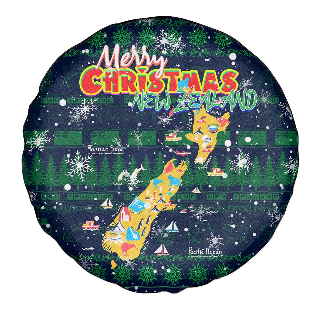 Merry Christmas New Zealand Spare Tire Cover Xmas Travel Map - Aussie Hoodie