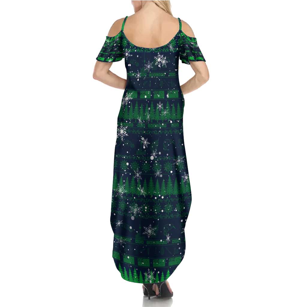 Merry Christmas New Zealand Summer Maxi Dress Xmas Travel Map - Aussie Hoodie