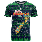 Merry Christmas New Zealand T Shirt Xmas Travel Map - Aussie Hoodie