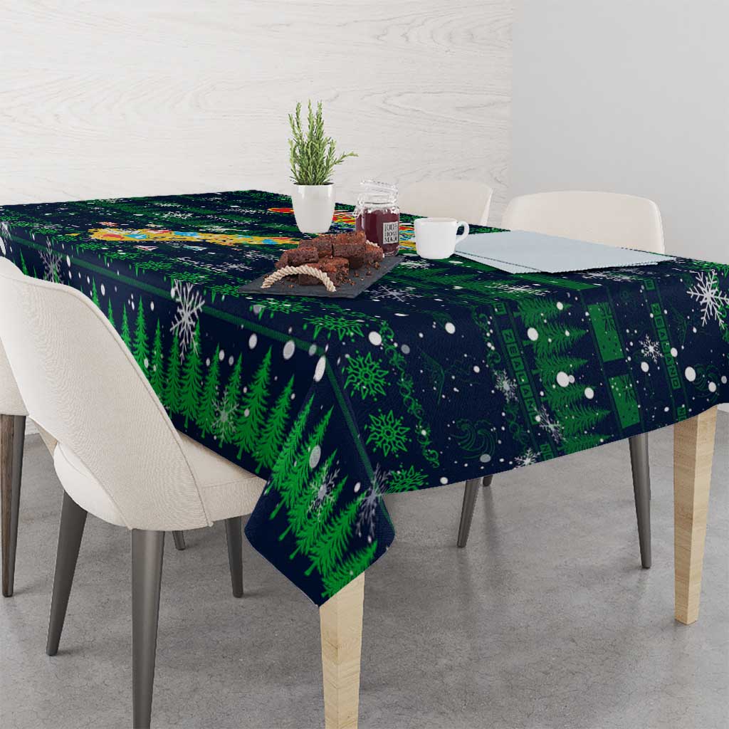 Merry Christmas New Zealand Tablecloth Xmas Travel Map - Aussie Hoodie