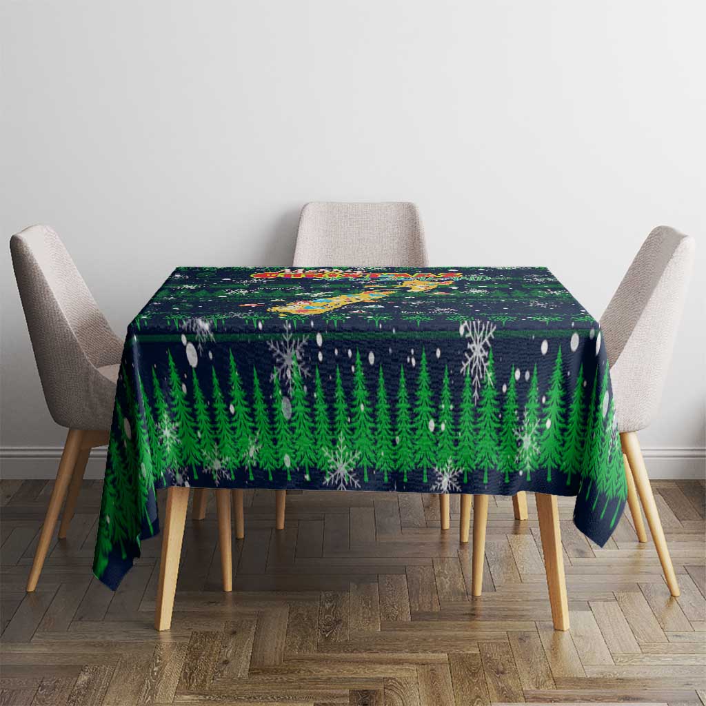 Merry Christmas New Zealand Tablecloth Xmas Travel Map - Aussie Hoodie