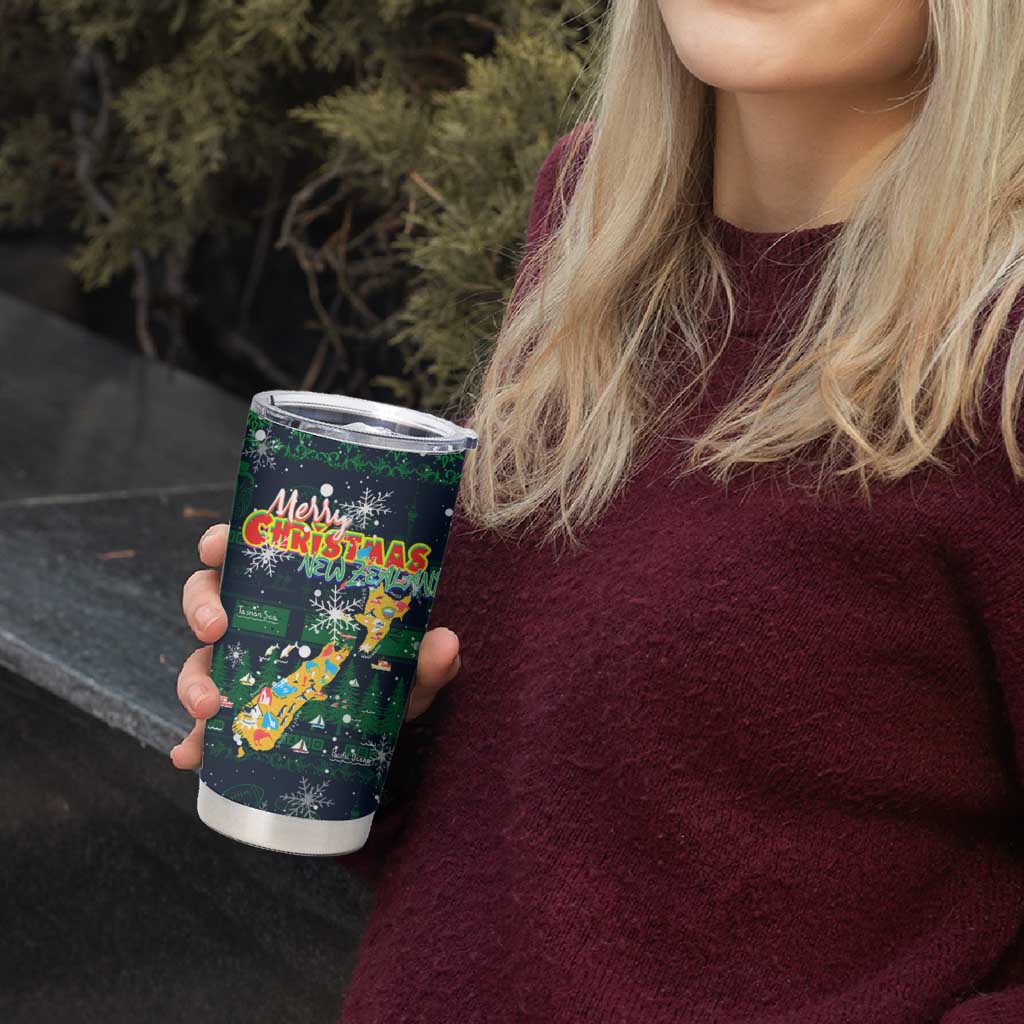 Merry Christmas New Zealand Tumbler Cup Xmas Travel Map - Aussie Hoodie