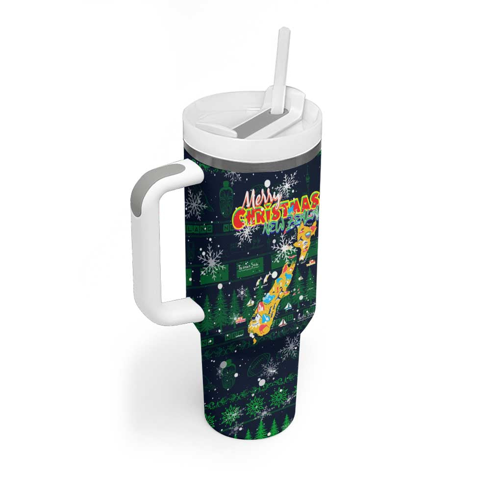 Merry Christmas New Zealand Tumbler With Handle Xmas Travel Map - Aussie Hoodie