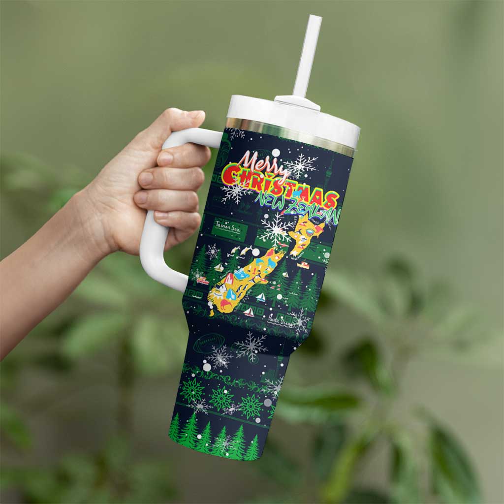Merry Christmas New Zealand Tumbler With Handle Xmas Travel Map - Aussie Hoodie