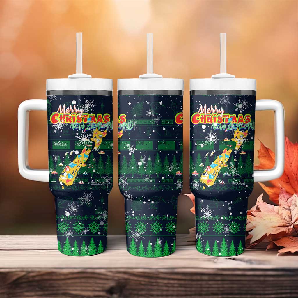 Merry Christmas New Zealand Tumbler With Handle Xmas Travel Map - Aussie Hoodie