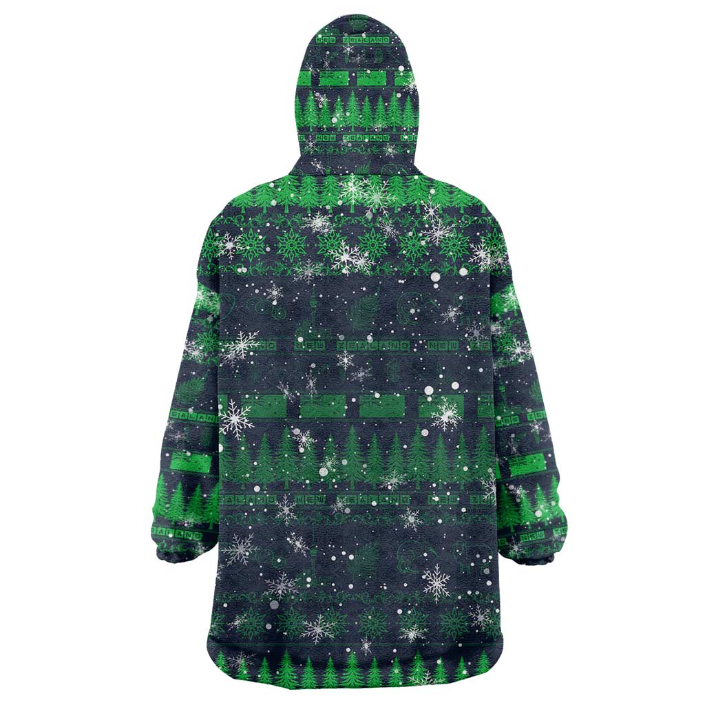Merry Christmas New Zealand Wearable Blanket Hoodie Xmas Travel Map - Aussie Hoodie