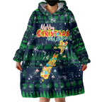 Merry Christmas New Zealand Wearable Blanket Hoodie Xmas Travel Map - Aussie Hoodie