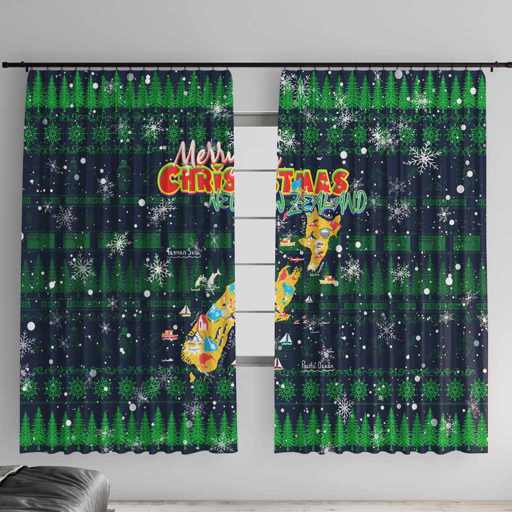 Merry Christmas New Zealand Window Curtain Xmas Travel Map - Aussie Hoodie