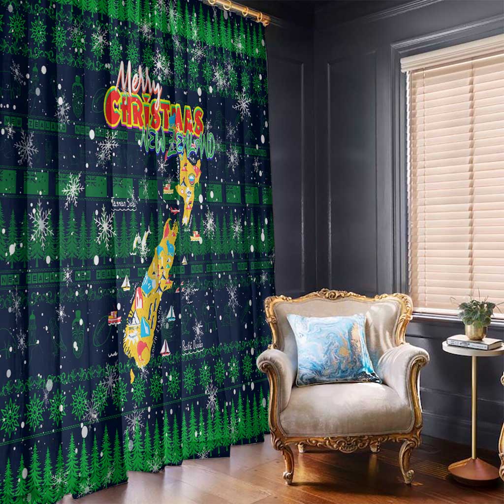 Merry Christmas New Zealand Window Curtain Xmas Travel Map - Aussie Hoodie