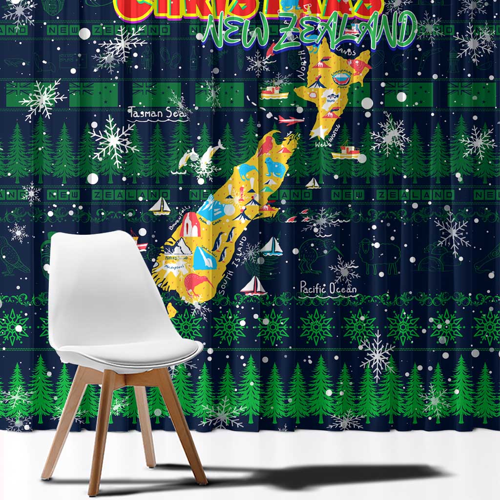 Merry Christmas New Zealand Window Curtain Xmas Travel Map - Aussie Hoodie