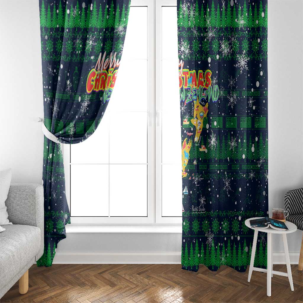 Merry Christmas New Zealand Window Curtain Xmas Travel Map - Aussie Hoodie
