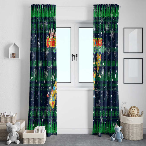 Merry Christmas New Zealand Window Curtain Xmas Travel Map - Aussie Hoodie