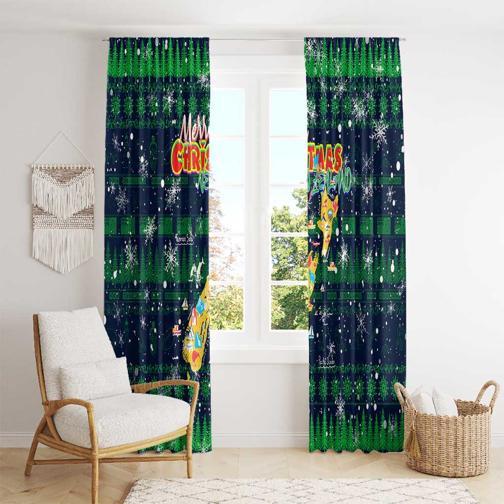 Merry Christmas New Zealand Window Curtain Xmas Travel Map - Aussie Hoodie