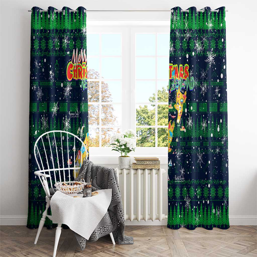 Merry Christmas New Zealand Window Curtain Xmas Travel Map - Aussie Hoodie