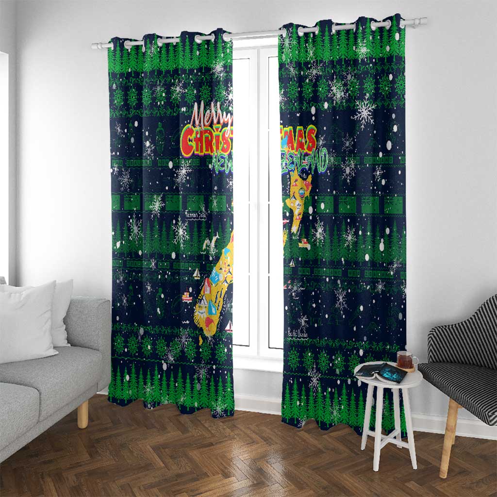 Merry Christmas New Zealand Window Curtain Xmas Travel Map - Aussie Hoodie
