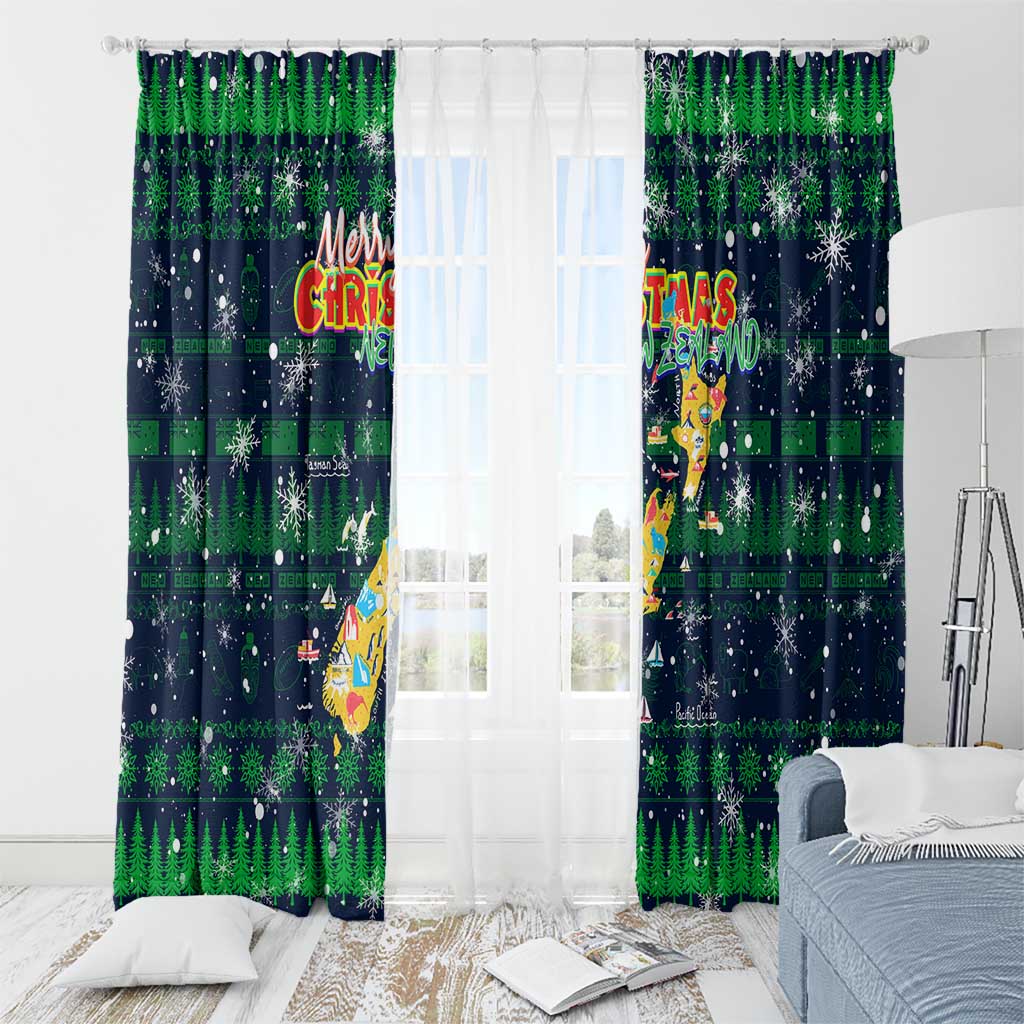 Merry Christmas New Zealand Window Curtain Xmas Travel Map - Aussie Hoodie