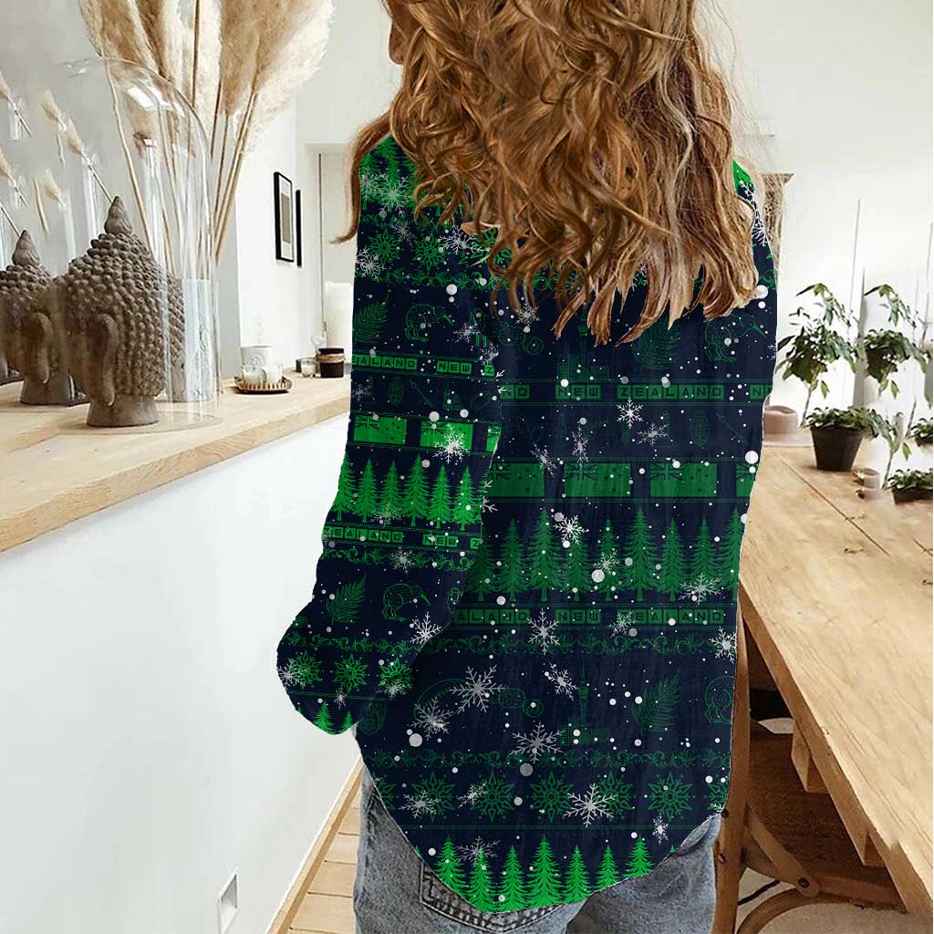 Merry Christmas New Zealand Women Casual Shirt Xmas Travel Map - Aussie Hoodie