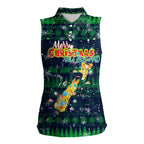 Merry Christmas New Zealand Women Sleeveless Polo Shirt Xmas Travel Map - Aussie Hoodie