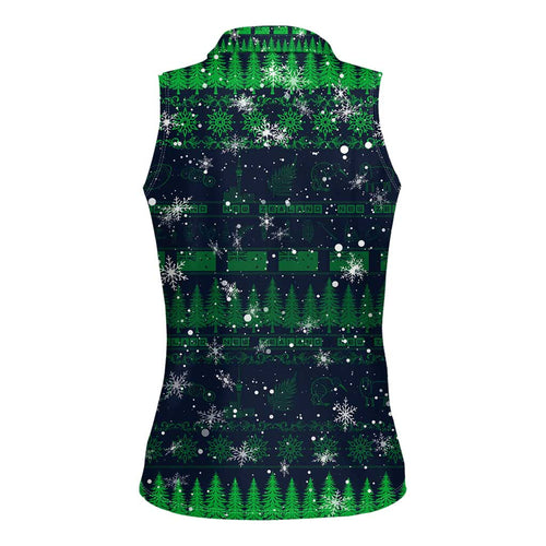 Merry Christmas New Zealand Women Sleeveless Polo Shirt Xmas Travel Map - Aussie Hoodie