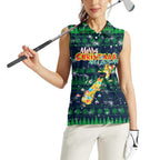 Merry Christmas New Zealand Women Sleeveless Polo Shirt Xmas Travel Map - Aussie Hoodie