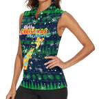 Merry Christmas New Zealand Women Sleeveless Polo Shirt Xmas Travel Map - Aussie Hoodie