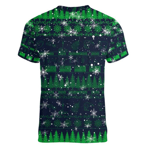 Merry Christmas New Zealand Women V-Neck T-Shirt Xmas Travel Map - Aussie Hoodie