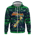 Merry Christmas New Zealand Zip Hoodie Xmas Travel Map - Aussie Hoodie