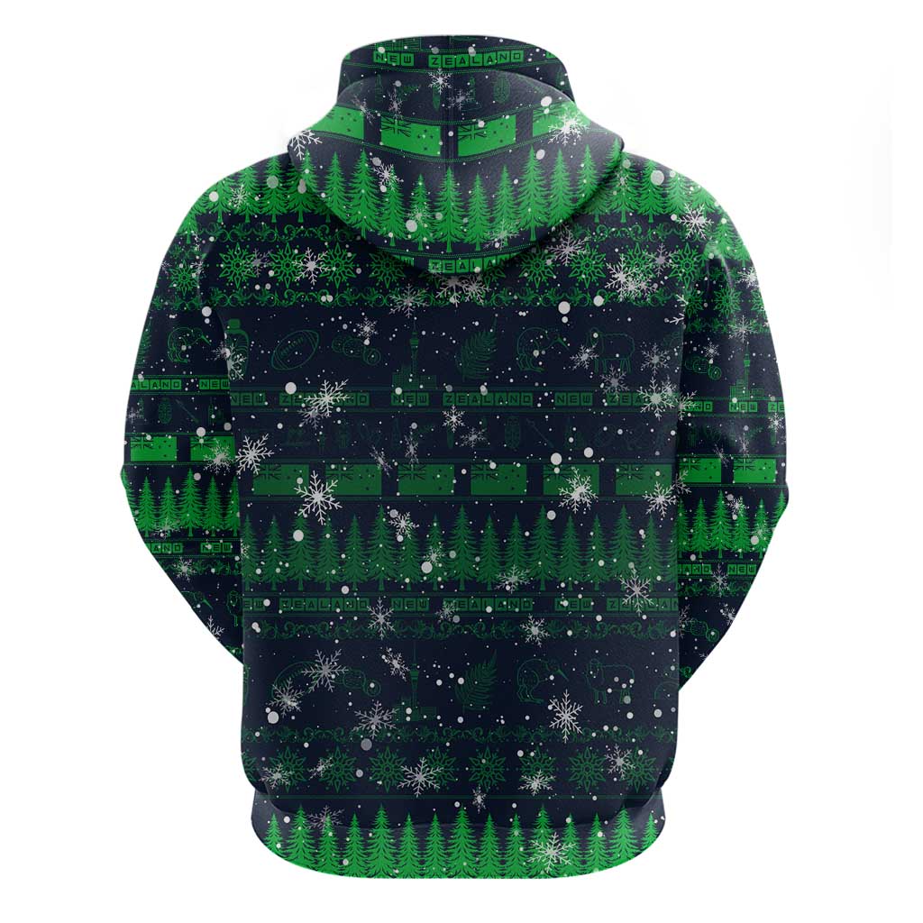 Merry Christmas New Zealand Zip Hoodie Xmas Travel Map - Aussie Hoodie