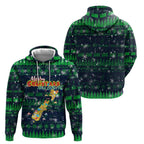Merry Christmas New Zealand Zip Hoodie Xmas Travel Map - Aussie Hoodie
