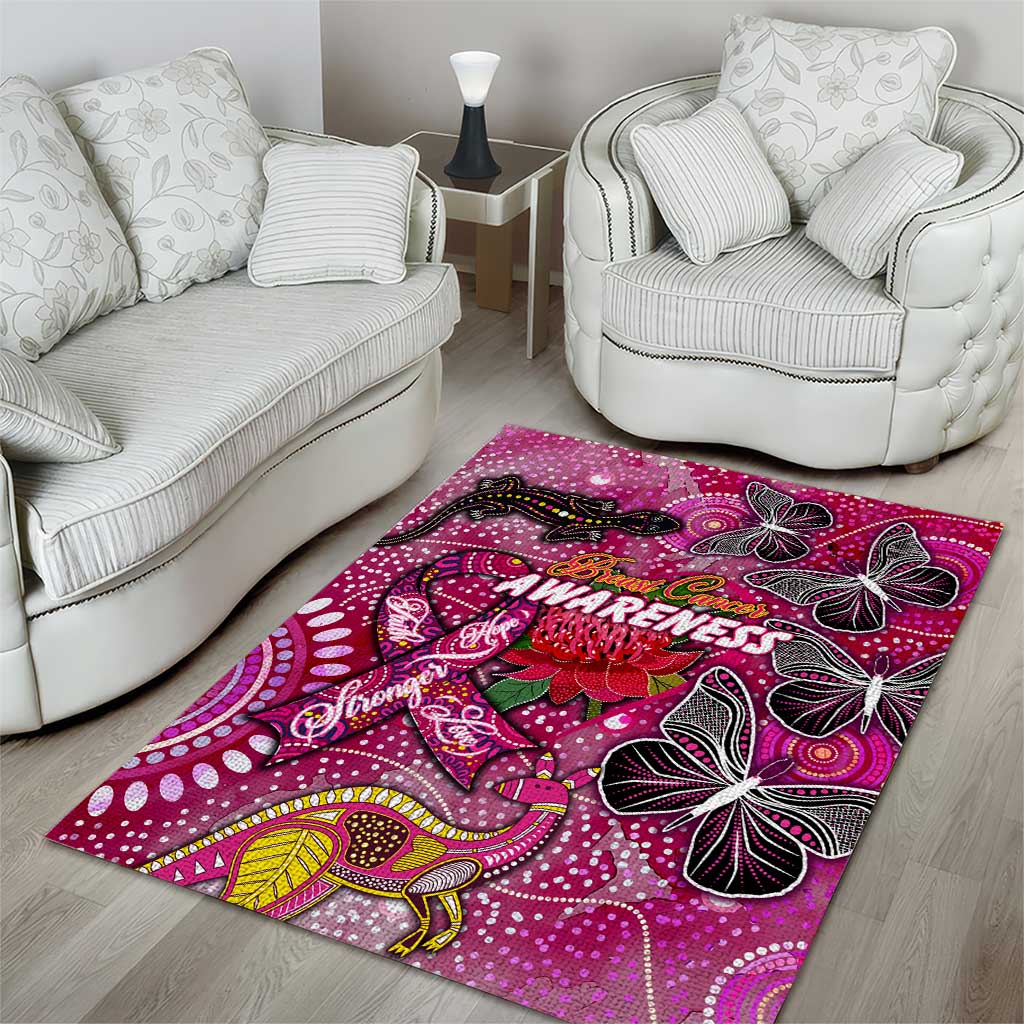 Breast Cancer Awareness Aboriginal Area Rug Australian Pink Out